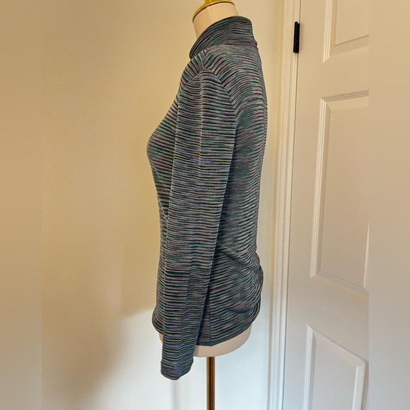 MISSONI Vintage 90s Striped Turtleneck Sweater Size Medium US 6 IT 42 - Picture 5 of 13